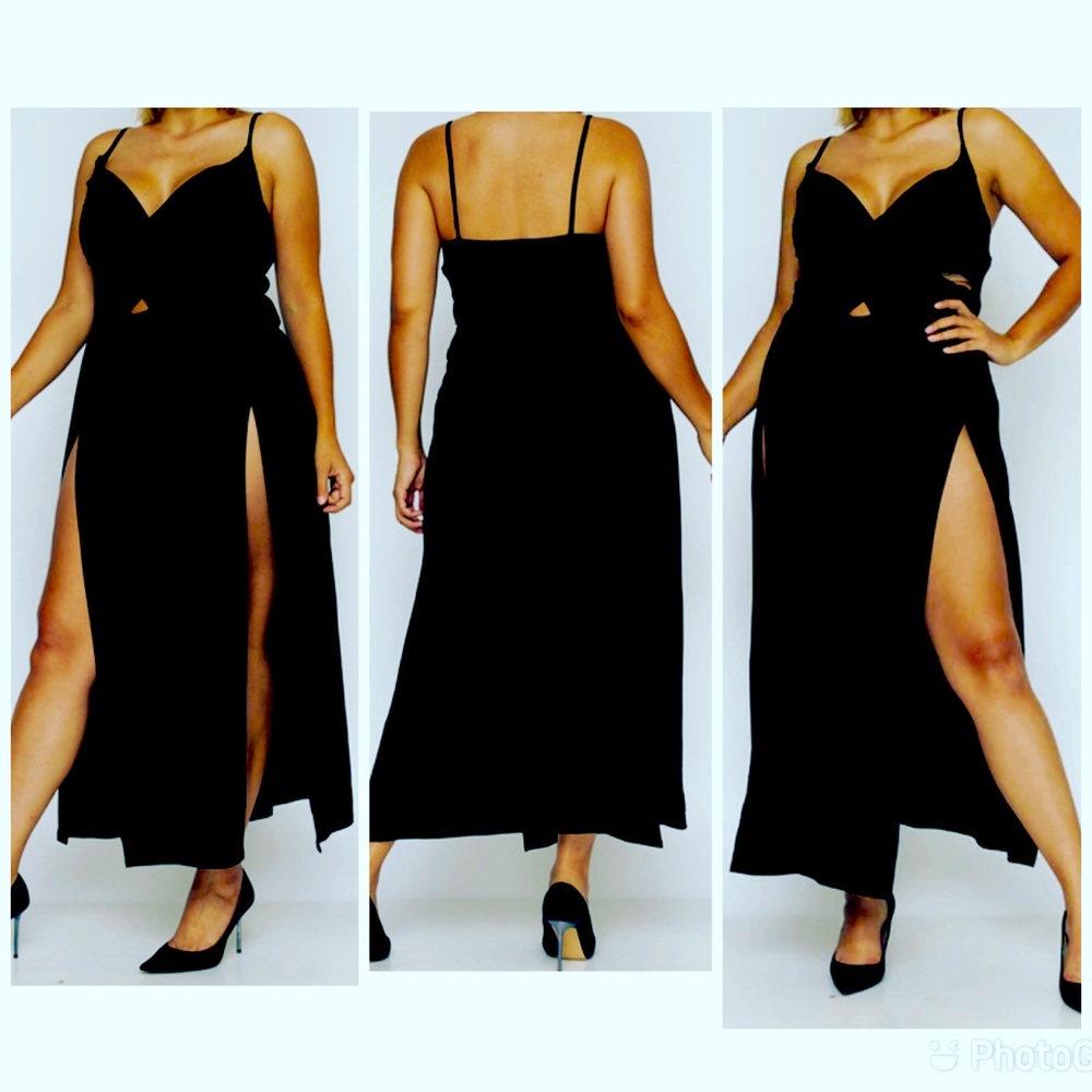 Plus Size Sexy Split Maxi Dress